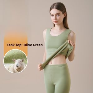 MiiOW | Warm Wool Silk Vest Womens Sleeveless Autumn Winter Fleece Self-Heating Seamless Base Layer Top Cat Person MiiOWzyf-JY-YK731