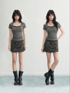 ARCG | Illusion Two-Piece Striped Boat-Neck Slim Fit Short-Sleeve T-Shirt