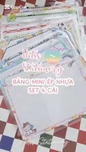 Set 4 Mini Board size A5 Hotis bảng viết câu bảng phụ viết từ giáo cụ dạy học