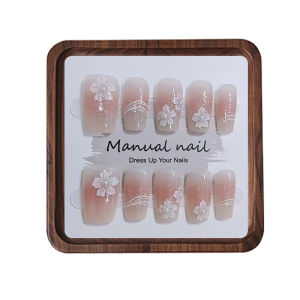 Original Cats Eye Wearable Nail Tips Luxury White Enhancing Handmade Size-Matched Premium Quality Nail Art Finished Product