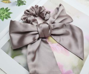 Elegant French Vintage Super Large Satin Silk Hair Ties Headbands Butterfly Knot Hair Bands for Back of Head Fashionable Hair Accessories