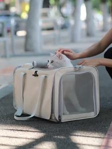 SKISOPGO Pet Carrier Bag Breathable Mesh Window Foldable Cat Dog Backpack Protable Pet Travel Carrier