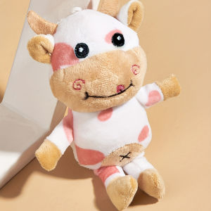 A Mini Cartoon Cow Plush Toy for Pet Grinding Teeth Cleaning Teeth Play Plush Toy There Is No Sound Inside Suitable for Pets
