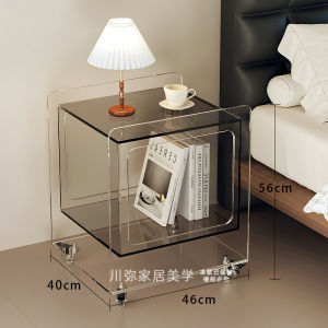 Acrylic Side Table Mobile Cocktail Cart Simple Design Home Use Sofa Caddy Bedroom Nightstand Storage Shelf Living Room