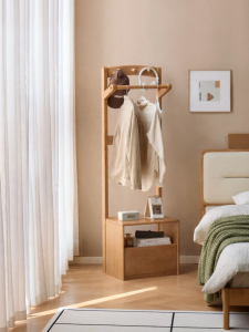 WEISHA | Multifunctional Bedroom Wood Hat Rack with Storage Bedside Table