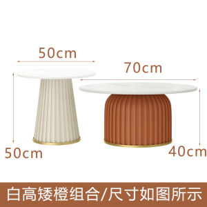 Modern Minimalist Stone Plate Coffee Table Living Room Home 2024 New Arrival Accessible Luxury Fancy European round Combination Tea Table