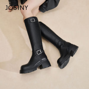 Josiny | Thick Heeled High Shaft Vintage Boost Knight Boots