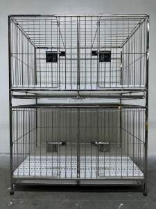 2×3×2 2-LAYER 4-DOORS (½×½ FRAMED) 304 STAINLESS STEEL