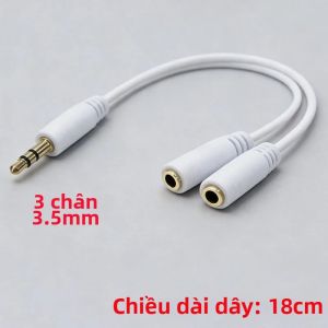 1 Chiếc 3.5 Mm Nam Đến 2 Cổng Nữ Bộ Chia Tai Nghe Cáp Nối Dài Hi-Fi Âm Thanh Stereo Chia Cổng Cho Thiết Bị Âm Thanh