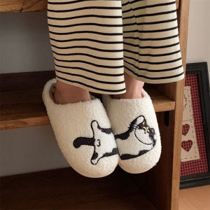 XIXITIAO | Cute Cat Pattern Warm Slip-Resistant Cotton Slippers