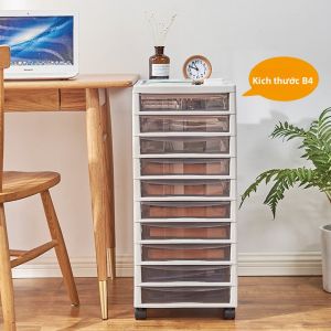 Cabin Lưu Trữ Trong Suốt Bằng Nhựa Di Động Cho Văn Phòng Ngăn Kéo Đựng Tài Liệu B4 Ngăn Đựng Mỹ Phẩm Phân Loại Lưu Trữ