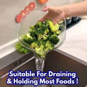 Fruit drain bowl vegetable cleaning Drainage Basin multi-functional kitchen storage bowl mangkuk longkang 厨房多功能沥水碗