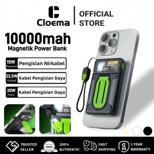 Cloema 10000mAh magnetic power bank with 1 line IP/Type-C 2 Ports digital display with stand portable outdoor travel wireless&wired