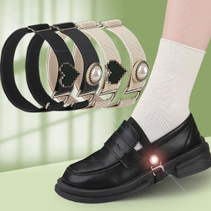 Fashion Loafer Shoes Elasticated Laces High Heels Shoes Lady Anti-slip Elastic Band Ankle Comfort Shoes Accessory