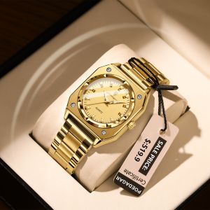 Poedagar Đồng hồ đeo tay vuông Đồng hồ nữ Sang Trọng Không Thấm Nước Sáng Đồng hồ nữ Thanh Lịch Ban Đầu Đồng hồ thương hiệu Hàng Đầu Cho Phụ Nữ