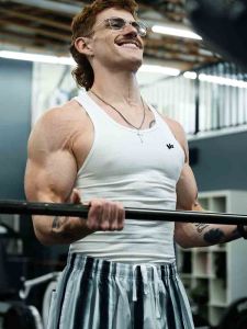 Youngla Ice Silk Quick Dry Muscle Mens Tank Top Gym Weightlifting Training Fitness Upper Apparel Polyester Spandex Blend