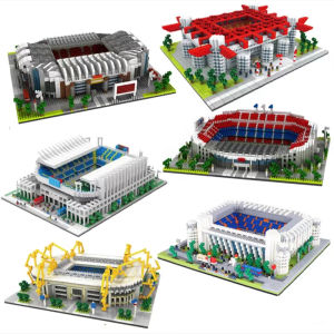 Camp Nou Bernabeu football stadium building blocks football fans collectible boys and girls gifts