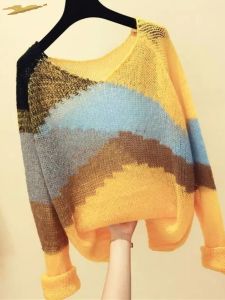 เสื้อคอวีแขนยาวหลวมๆ สำหรับผู้หญิง เสื้อผ้าทำงานลำลอง ฤดูใบไม้ผลิและฤดูใบไม้ร่วง สวมใส่สบาย เสื้อผ้าทำงานลำลอง