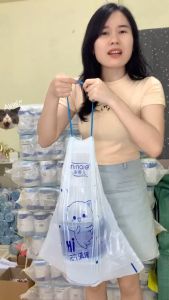 Túi đựng rác dây rút Minaier chống rò rỉ nước Cuộn 100 Túi Rác Có quai xách size 45x50cm chất liệu tự phân hủy G457-TuiracDR100