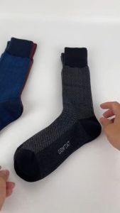 [Xả hàng] Tất giày tây nam cổ cao GOMTAT mẫu sọc xương cá chất liệu cotton cao cấp thoáng mát êm chân - GOM-MIX14-1DOI