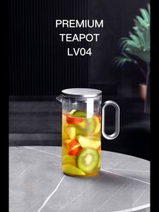 Ấm trà thủy tinh chịu nhiệt cao cấp Samadoyo Premium LV04 900ml  - Bình thủy tinh đựng nước pha trà chịu nóng lạnh Samahome Shop