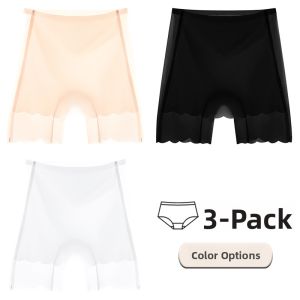 miiow | Ice Silk Safety Pants Womens Underwear Two-In-One Ultra-Thin Seamless Base Layer Pants Anti-Light Triangle Area Cover Up