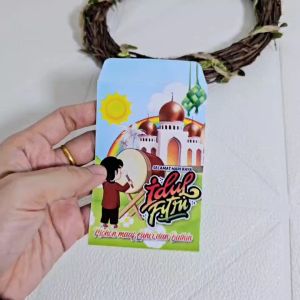 AMPLOP / ANGPAU LEBARAN GAMBAR KARTUN SERI K UKURAN MEDIUM ISI 10