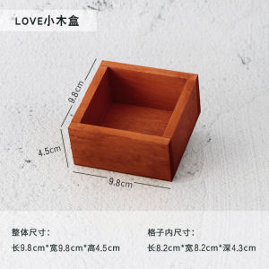 Handmade Wooden Spice Display Box Desktop Vintage Style Classification Storage Tray Herbal Medicine Box Retro Square Shape