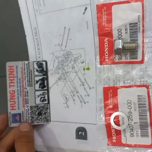 Ốc nhớt và long đền Wave Fu Sp Ab Nhập Honda Thailand