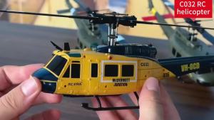 RCERA C032 UH-1 Simulated Six-Channel Flybarless RC Helicopter Inverted Flight Stunt Aircraft Electric Remote Control Airplane