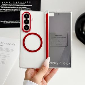 szhaiyu | With Glass Screen Protector Matte Phone Case for Samsung Galaxy Z Fold 8 Ultra 7 6 5 for Magsafe Magnetic Hinge Protective Cover