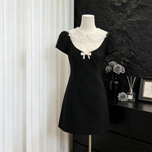 Lace Color Block Sweet and Spicy Style Dresses Slim Fitting