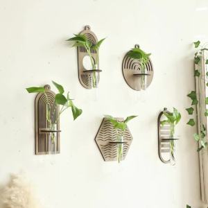 Lọ Hoa Treo Tường Phong Cách Boho Bằng Gỗ Kiểu Dáng Đồng Quê Dành Cho Cây Xanh Trang Trí Nhà Cửa Vật Trang Trí Phòng Khách Thiết Kế Hình Tròn Kim Cương Họa Tiết Gợn Sóng Nước.