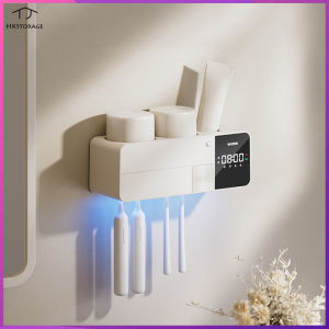 HKStorage Intelligent toothbrush disinfector ultraviolet sterilization drying electric toothbrush holder non perforated tooth cup holder