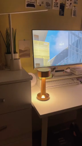 Table Lamp LED 3 Modes Metal Bar Table Lamp Adjustable USB Rechargeable Touch Sensor Bedroom Night Light