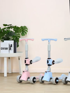 childrens scooter 2-12 years old can sit and slide LED light-up widened wheels can be folded