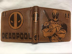 Embossed PU Leather Wallet Hero Pattern Coin Purse for Men and Women Leather Wallet Avengers Deadpool Captain America Imitation Cowhide Dark Pattern Two-Layer Wallet