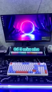 Bàn phím giả cơ gaming XUNFOX K82 - Bàn phím chơi game thiết kế 94 phím có đèn led 7 màu kèm theo nút vặn âm lượng