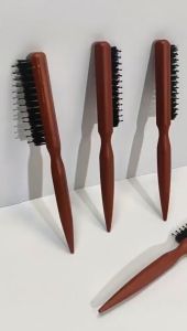 BOSSLU Sisir Nilon Sasak Sanggul Rambut 3 Baris Gagang Kayu