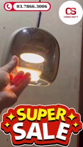 (Tặng dây) Đèn LED thủy tinh treo thả trần phòng ngủ chao đèn chùm màu xám khói chống bụi bóng LED dẹt 3 chế độ nghệ thuật độ bền cao Đèn decor hành lang sofa bàn đọc sách quán cafe - combosett