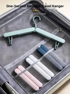 Foldable Portable Clothes Hanger with Clips