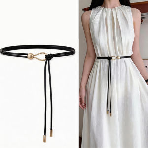JIFANPAUL | Stylish Versatile Long Black Decorative Women Belt