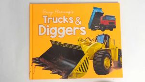 Trucks & Diggers Educational Book To Learn About Construction Vehicles With Beautiful Illustrations For Kids
