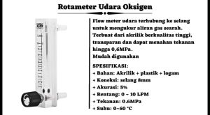 Flow Meter Udara Oksigen 0-10 LpM flowmeter rota meter rotameter