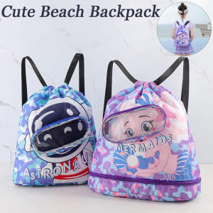 ChildrenS Swimming Bag Cute Beach Backpack for Kids Swimming Bag Adult Beach Pool Swim Wet and Dry Backpack for Outdoor