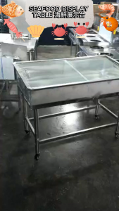 MEJA SEAFOOD DISPLAY IKAN BAKAR/TABLE DISPLAY HASIL LAUT/STAINLESS STEEL海鲜展示台/PELBAGAI LAUT/TAHAN SEJUK/AIS BATU/KITCHEN