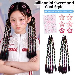 DUBAO | Wig Braids Star Decorative Sweet Cool Style Childrens Hair Accessories