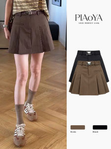PIAOYA | Flared High Waist A-Line Slimming Short Suit Skirt