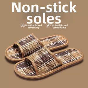 Jiaxun | Anti-odor Breathable Spring Summer Grass Woven Home Slippers