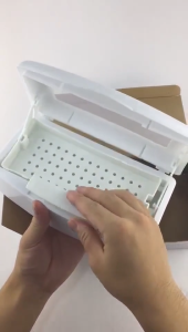 Nail Art Tool Sterilizer Tray Clean Sterilizing Box Storage Organizer for Tweezers Nail Implement
